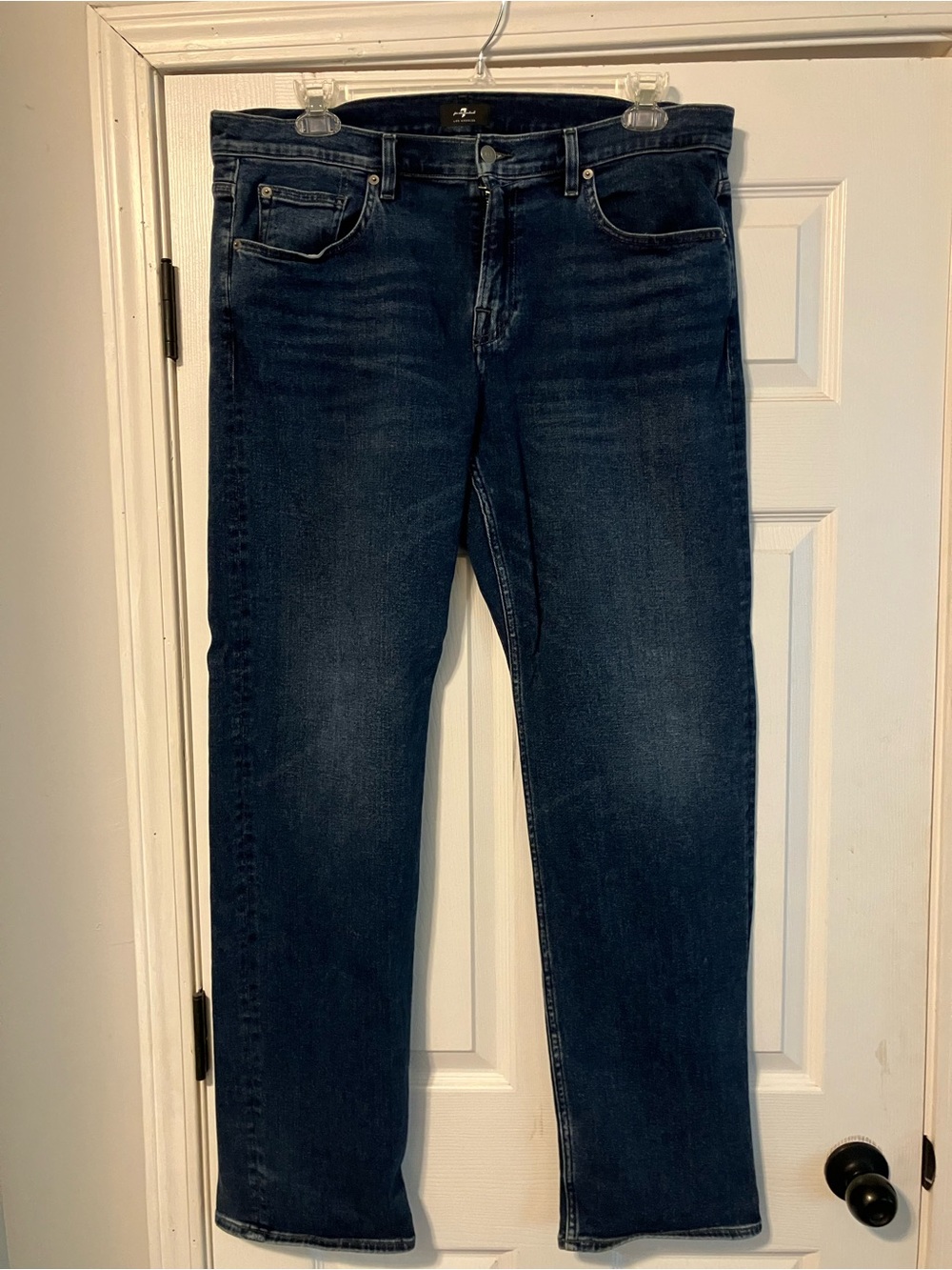 7 For All Mankind Austyn Jeans Mens Size 36x 33 Blue Straight Leg Denim